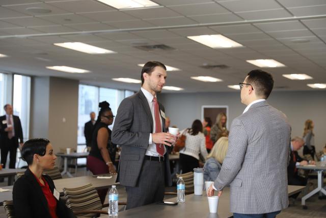 United Way of Greater Cincinnati Policy With a Splash of Coffee attendees networking.